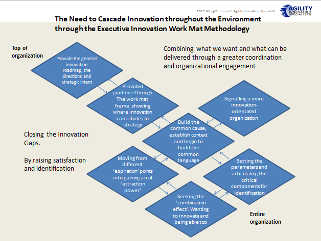 The Choice-Cascade throughout the Organizations Environment, used for the Executive Innovation Work Mat 