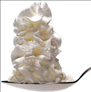 Whipped Cream on a spoon